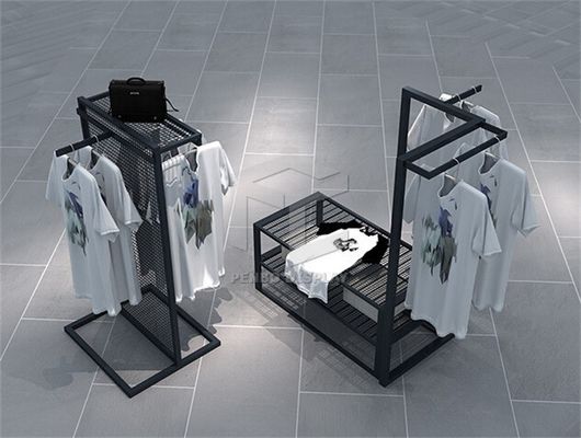 Clothing Displays Racks Cloth Hanger Stand For Showroom Melamine Board ODM