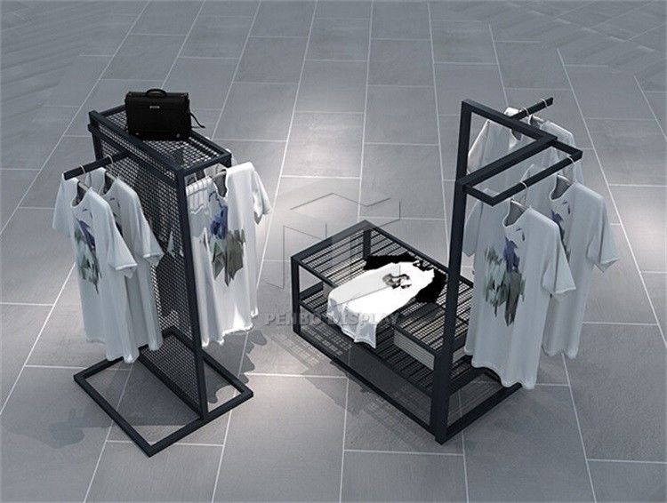 Clothing Displays Racks Cloth Hanger Stand For Showroom Melamine Board ODM
