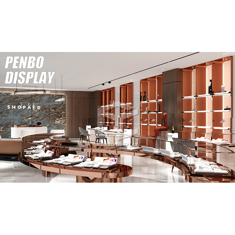 Luxury Jewelry Store Furniture Glass Jewellery Display Showcase